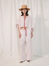 sana | tassel blouse (herringbone stripe)