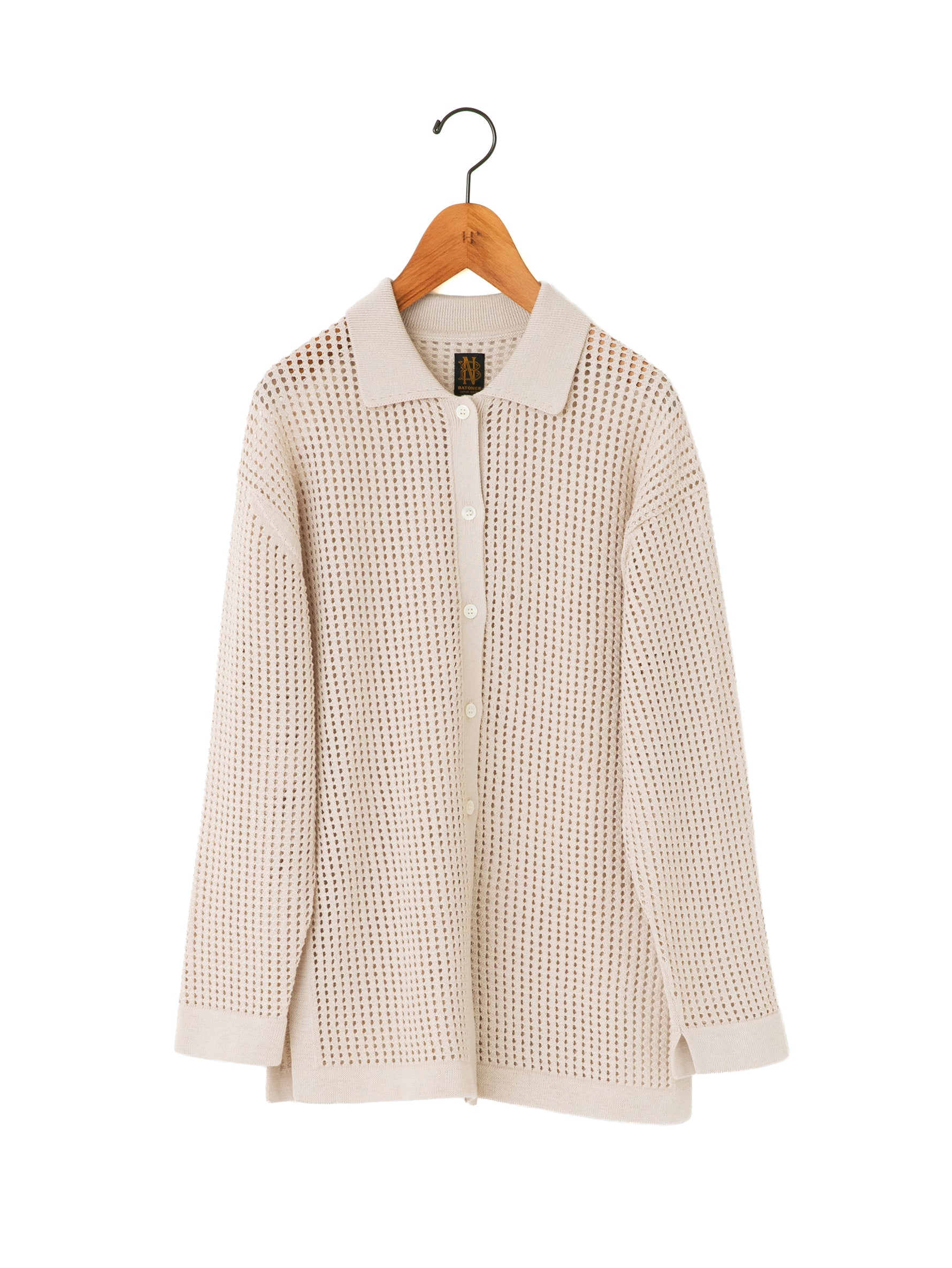 BATONER | SUMMER KNIT POLO COLLAR CARDIGAN BN-23SL-023