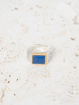 GEROCHRISTO | Ring in 18K Gold and sterling silver with Lapis 20374