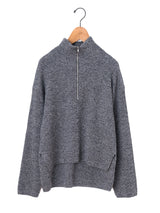 BATONER | ソリッドウールリブハーフジップ