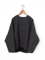 kagure | コットン中綿ノーカラーショートコート