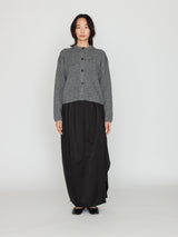 BATONER | ソリッドウールリブクルーカーディガン