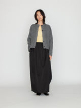 BATONER | ソリッドウールリブクルーカーディガン