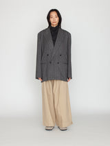 BOWTE | レッドピンストライプ ヘリンボーン ダブルブレスト テーラードジャケット