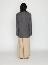 BOWTE | レッドピンストライプ ヘリンボーン ダブルブレスト テーラードジャケット