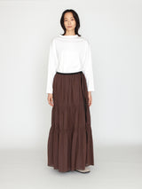 enrica | シャンブレーロング丈ティアードスカート