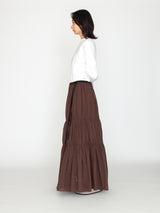 enrica | シャンブレーロング丈ティアードスカート