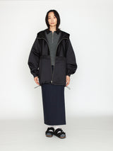 BOWTE | ボリュームサテン フーディブルゾン