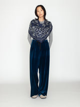 manipuri | 0143333019<ウールシルクストールヘリンボーン織120>カレイドバンダナ