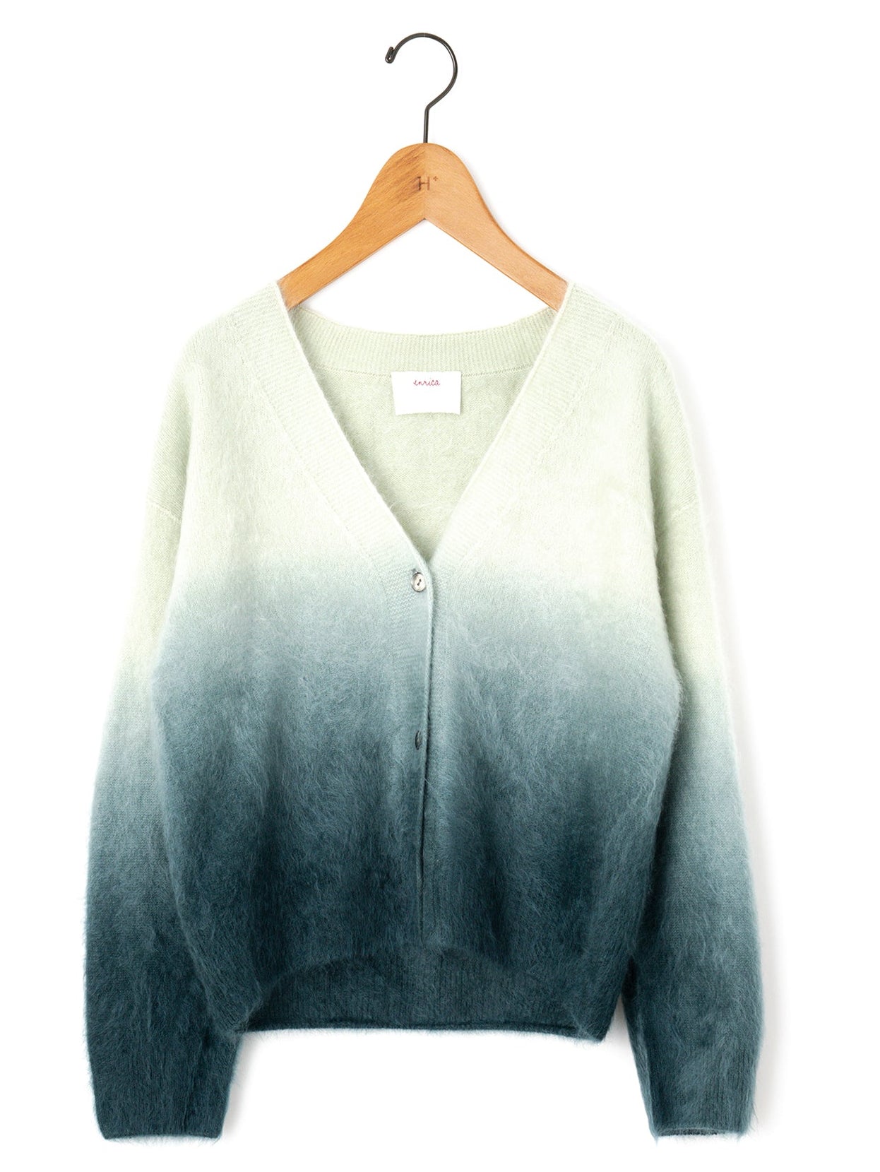 美品✨エンリカ　enrica　シャギーニットカーディガン　モヘア　カーキ 美品✨エンリカ enrica シャギーニットカーディガン モヘア