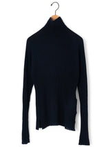 enrica | カシミヤシルクワイドリブタートルニット