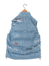 KURO | EMBROIDERED DENIM DOWN VEST 964200