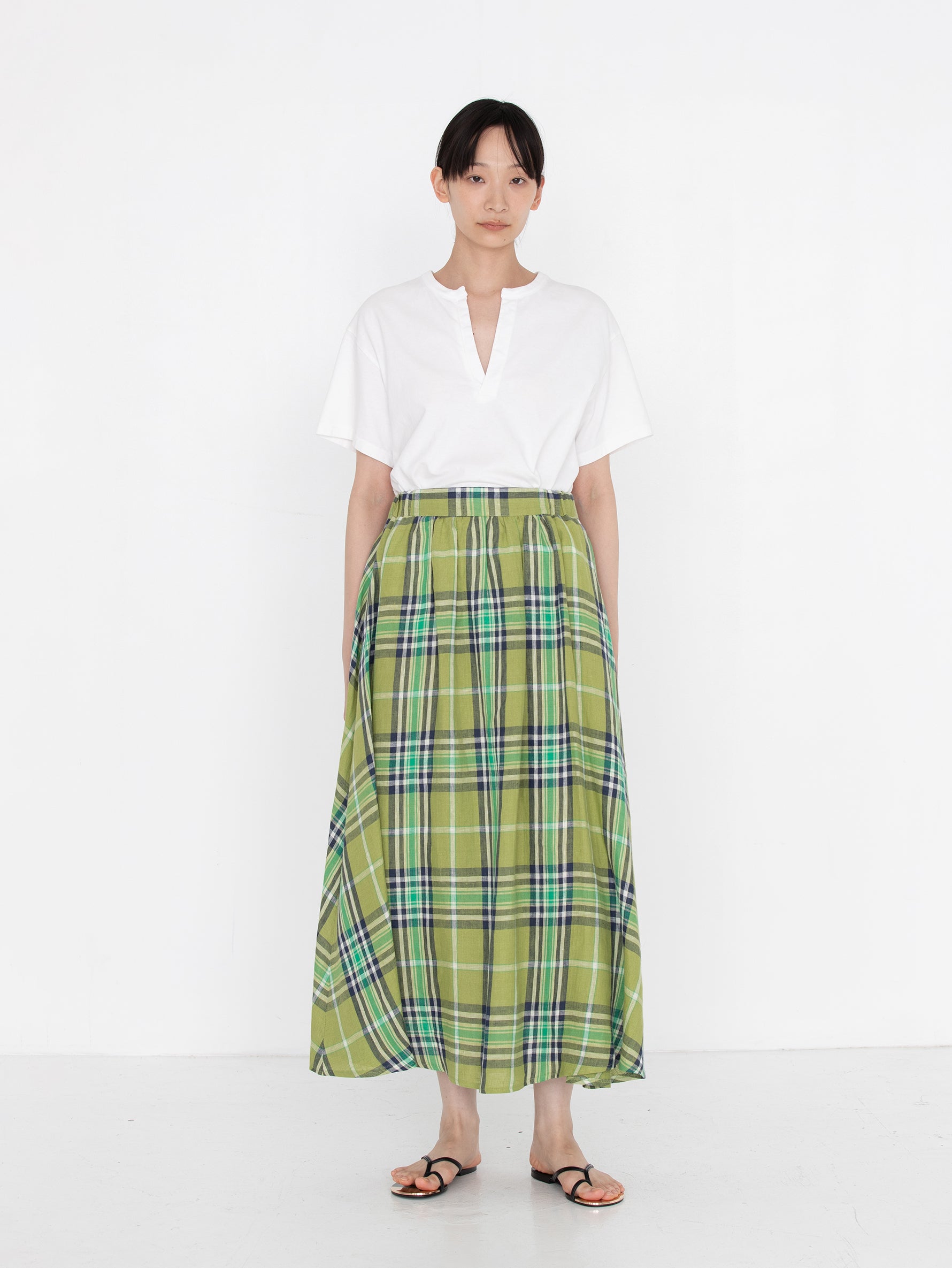O'NEIL OF DUBLIN | TARTAN GATHER FLARED SKIRT805