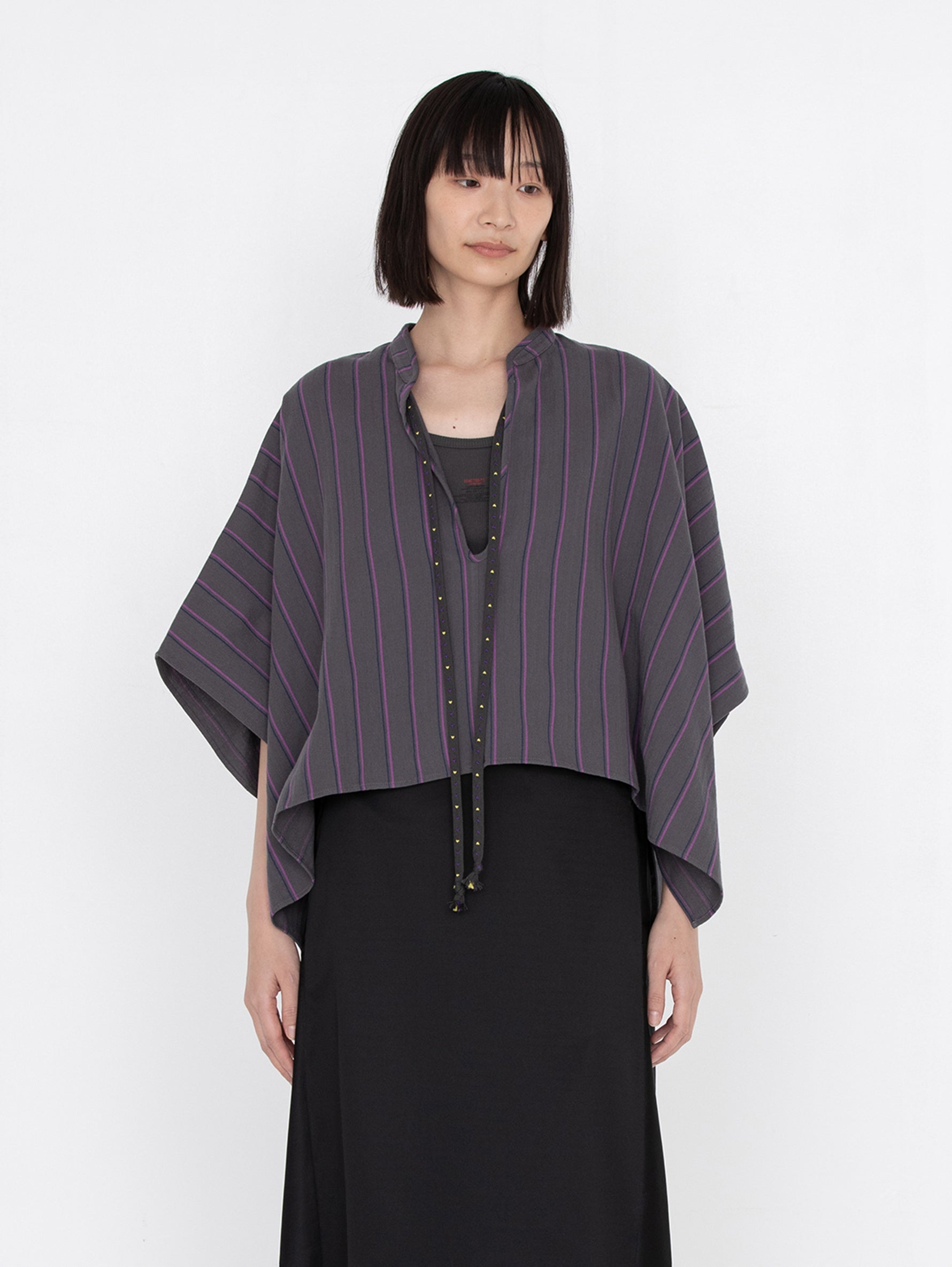 sana | tassel blouse (herringbone stripe)
