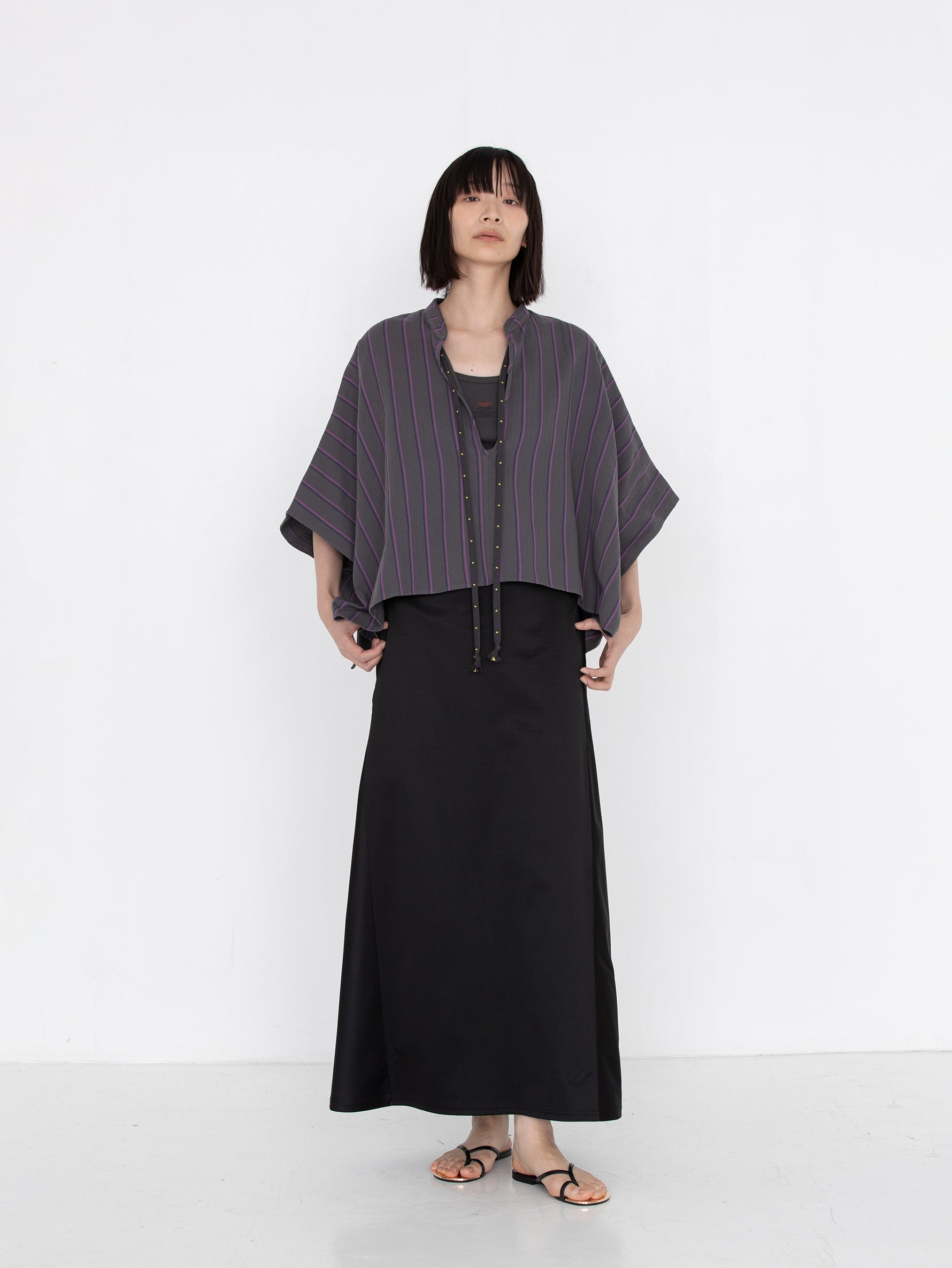 sana | tassel blouse (herringbone stripe)