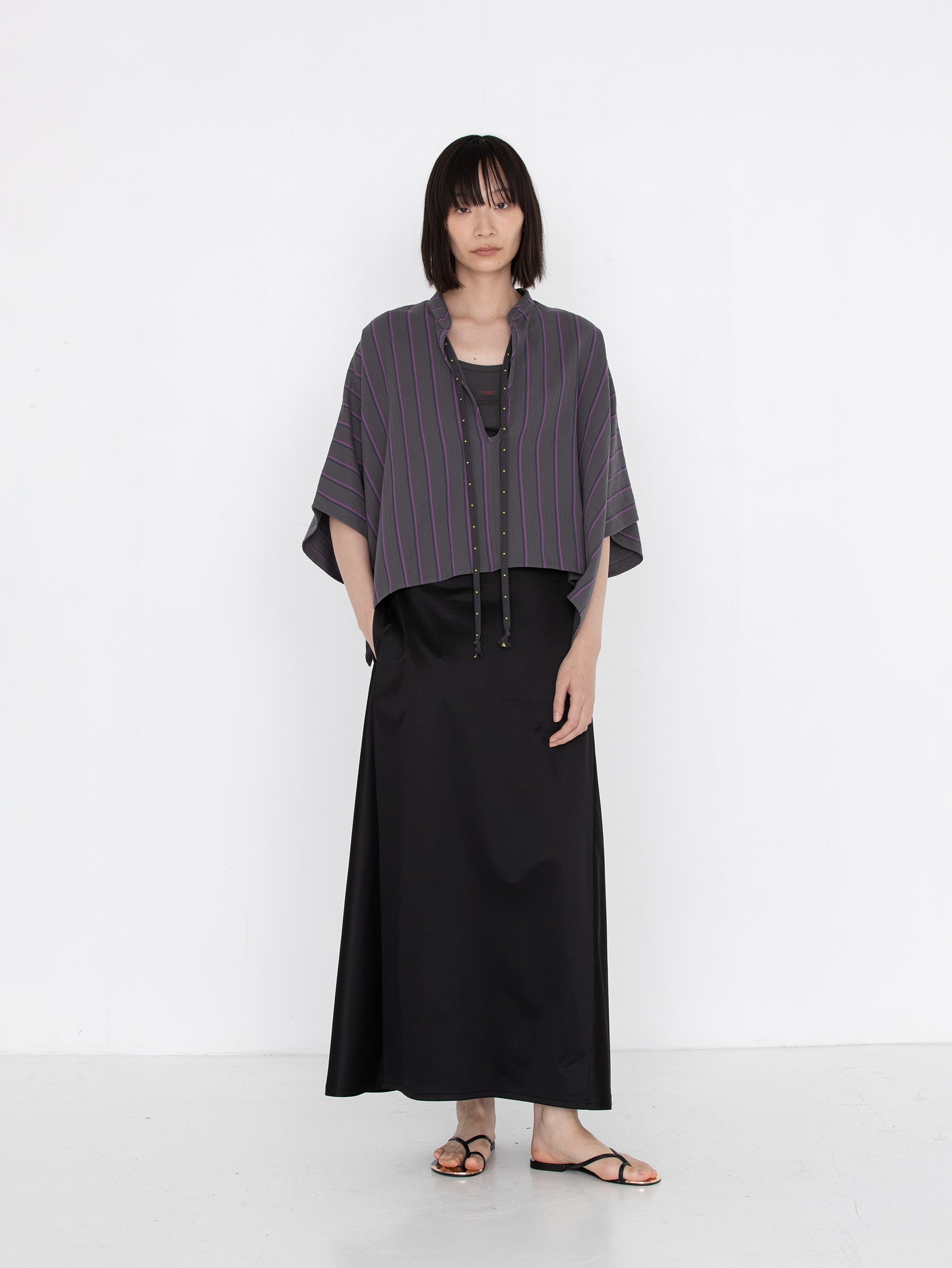 sana | tassel blouse (herringbone stripe)
