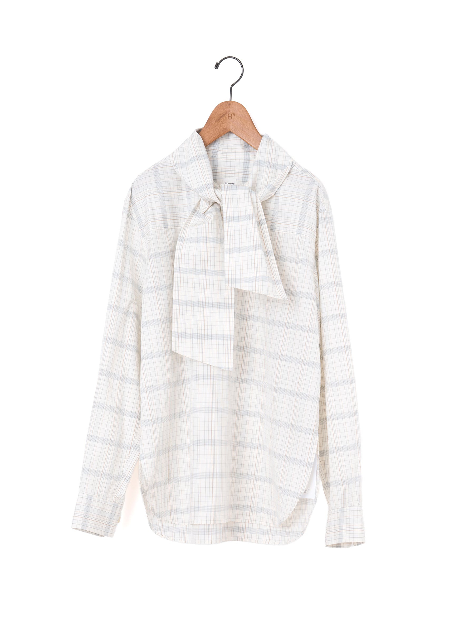 BOWTE | FINX COTTON GRID GRAPH CHECK BOW BLOUSE 261-01-0002