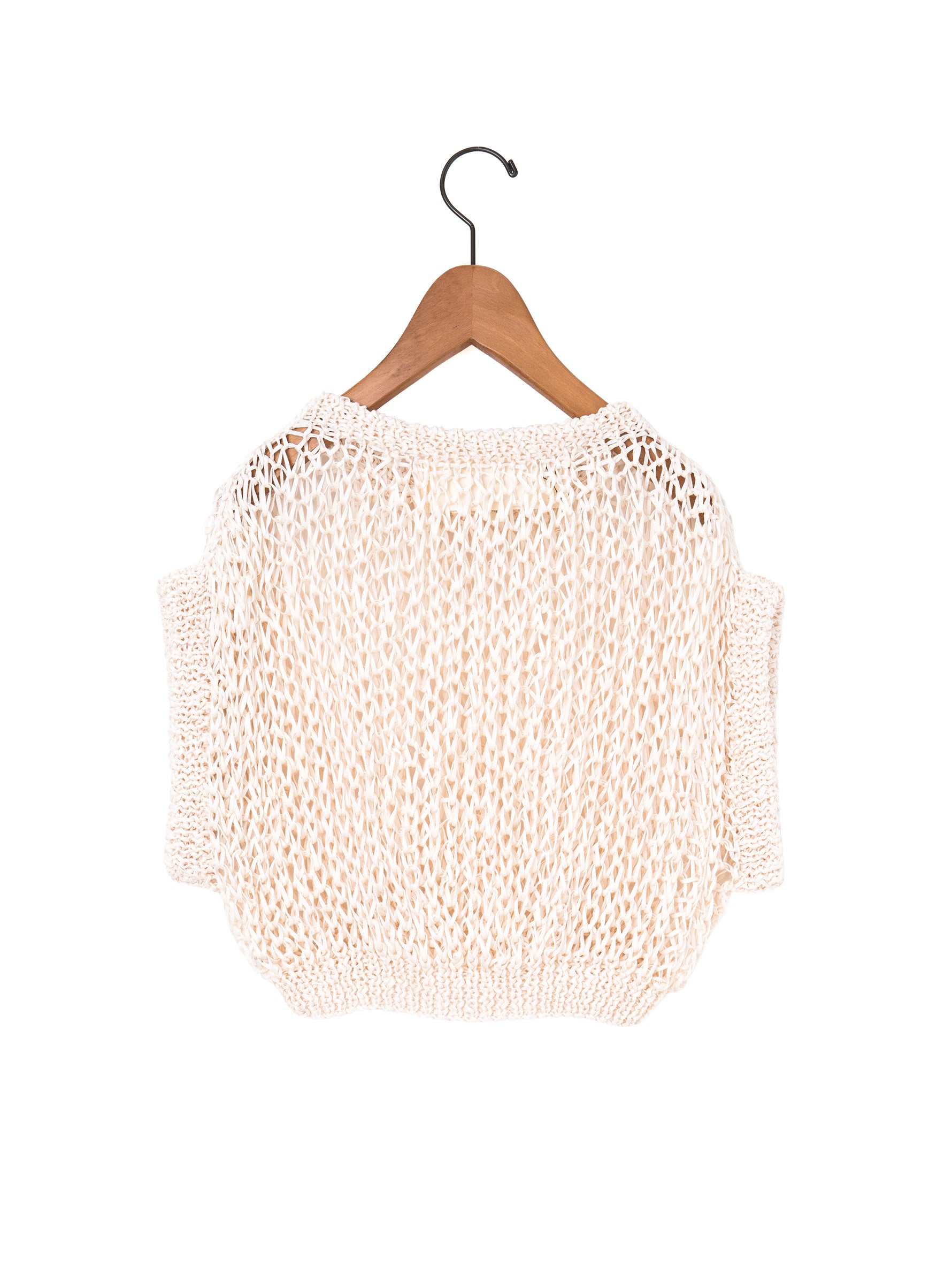 MAYDI | ENTRELAZADO Honeycomb net stitch ribbed neck and hem Top(For Women)