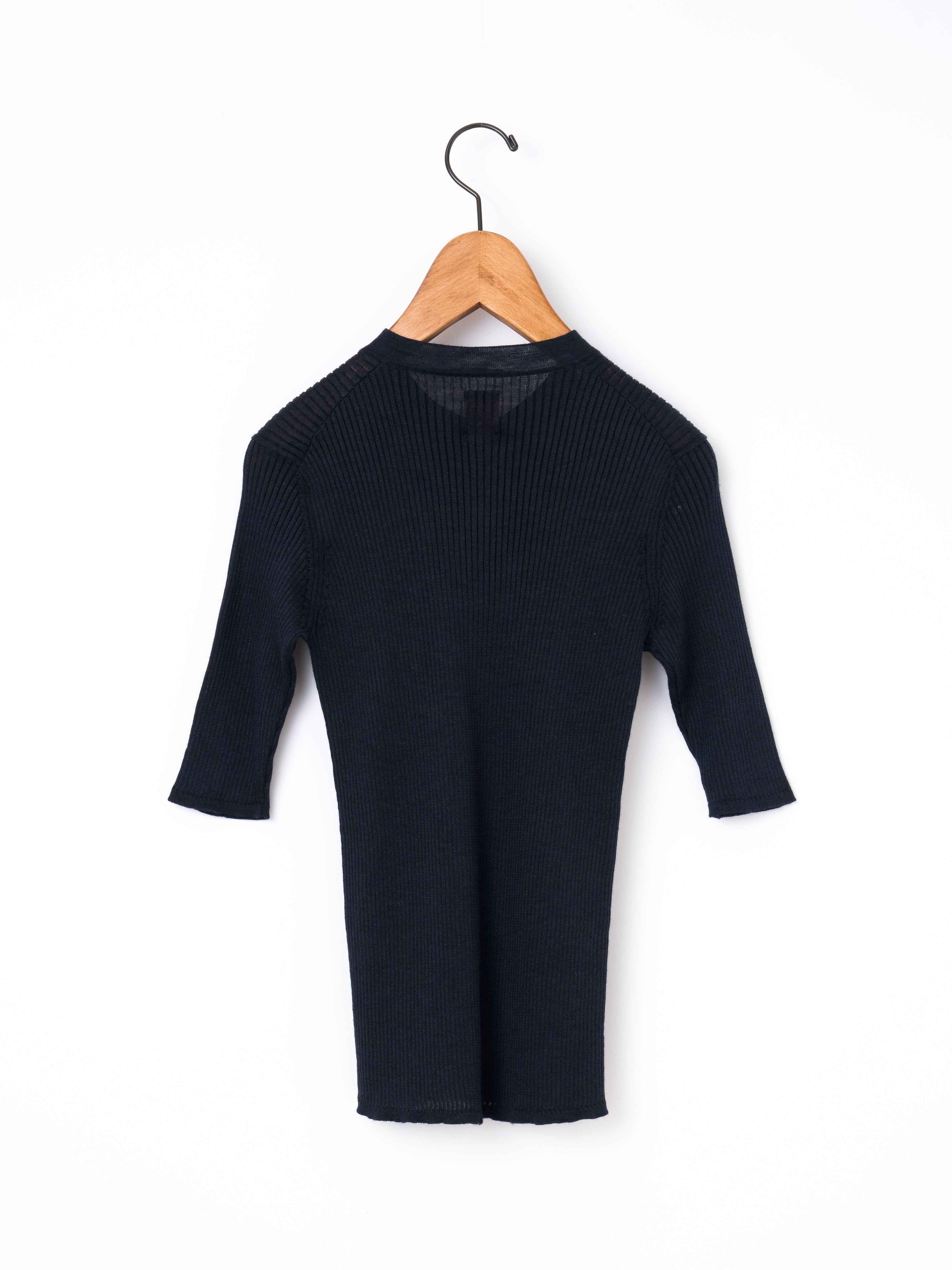 BATONER | CHOMA RIB HENLEY NECK HALF SLEEVE BN-26SL-043