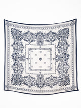 manipuri | <別注 コットンシルクストール>メドウバンダナ white×NAVY 0161333801