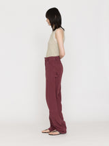 BOWTE | COTTON LINEN BOILE PIECE DYED DOUBLE KNEE PANTS 261-04-0003