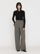 BOWTE | BLUEFACED WORSTED HARD FINISHED FRONT INVERTED PLEATS TROUSERS 261-04-0005