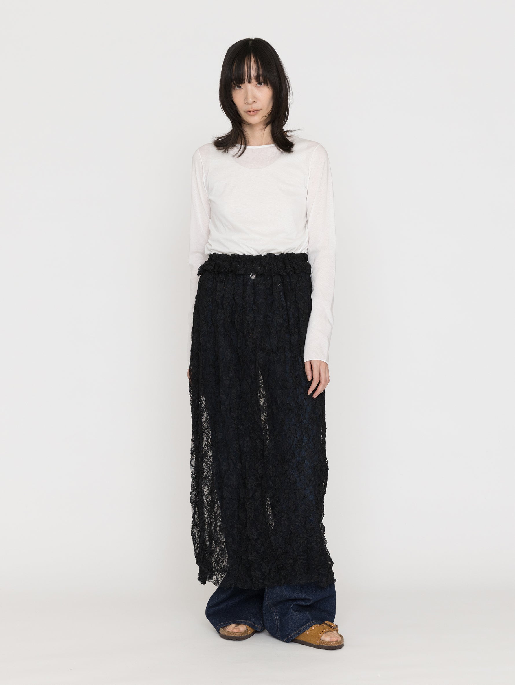 TanC TOKYO | CRUSHED LACE GATHER SKIRT TC26A-043