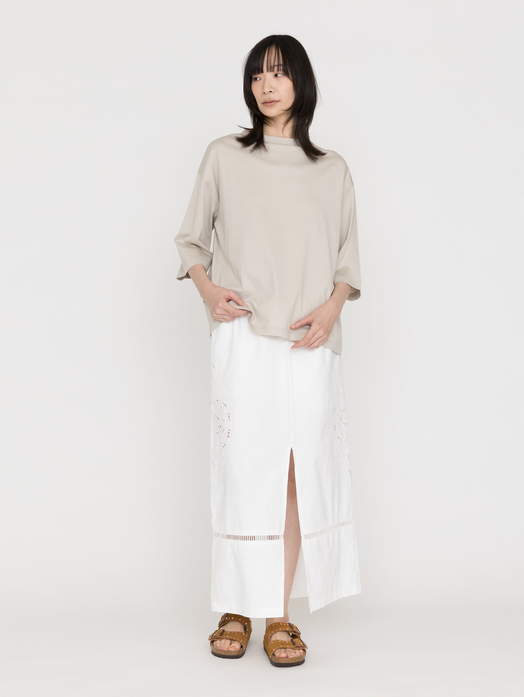 handvaerk | BOTTLE NECK 3/4 SLEEVE T-SHIRT #6207