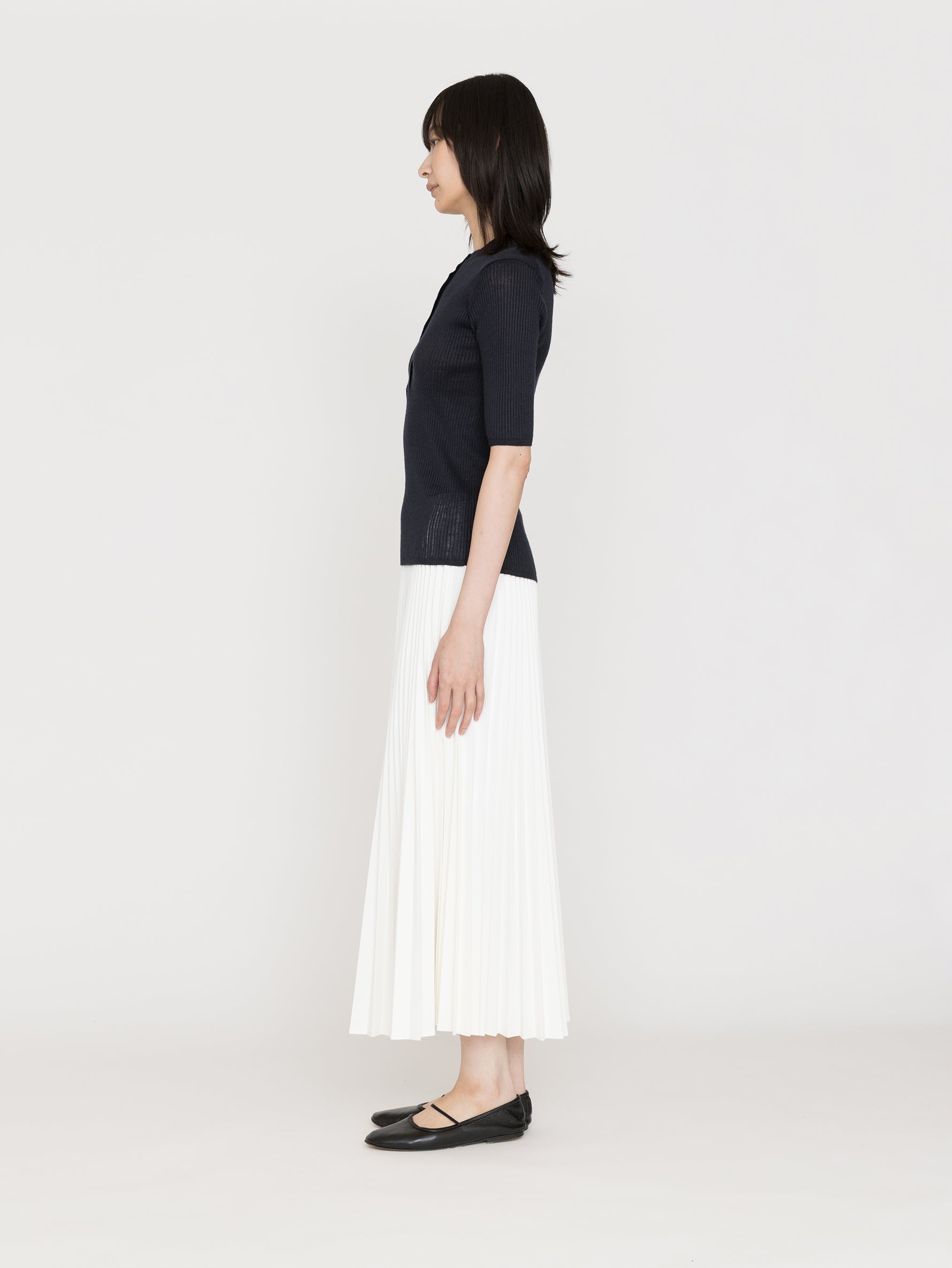 BATONER | CHOMA RIB HENLEY NECK HALF SLEEVE BN-26SL-043