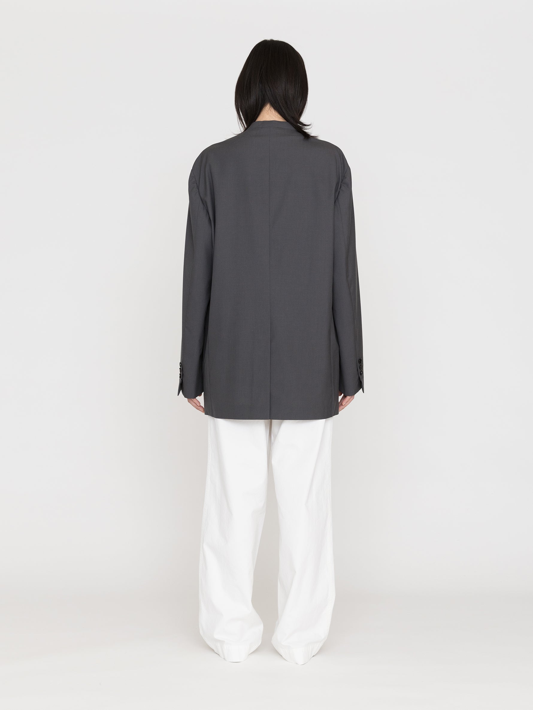 BOWTE | EXTRA FINE WORSTED TOROPICAL COLLARLESS TAILORD JACKET 261-06-0005