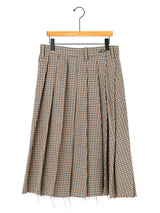 Lâchement| ウールリネンガンクラブチェックプリーツスカート