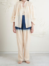 enrica | インディゴ染めリネンデニムパンツ