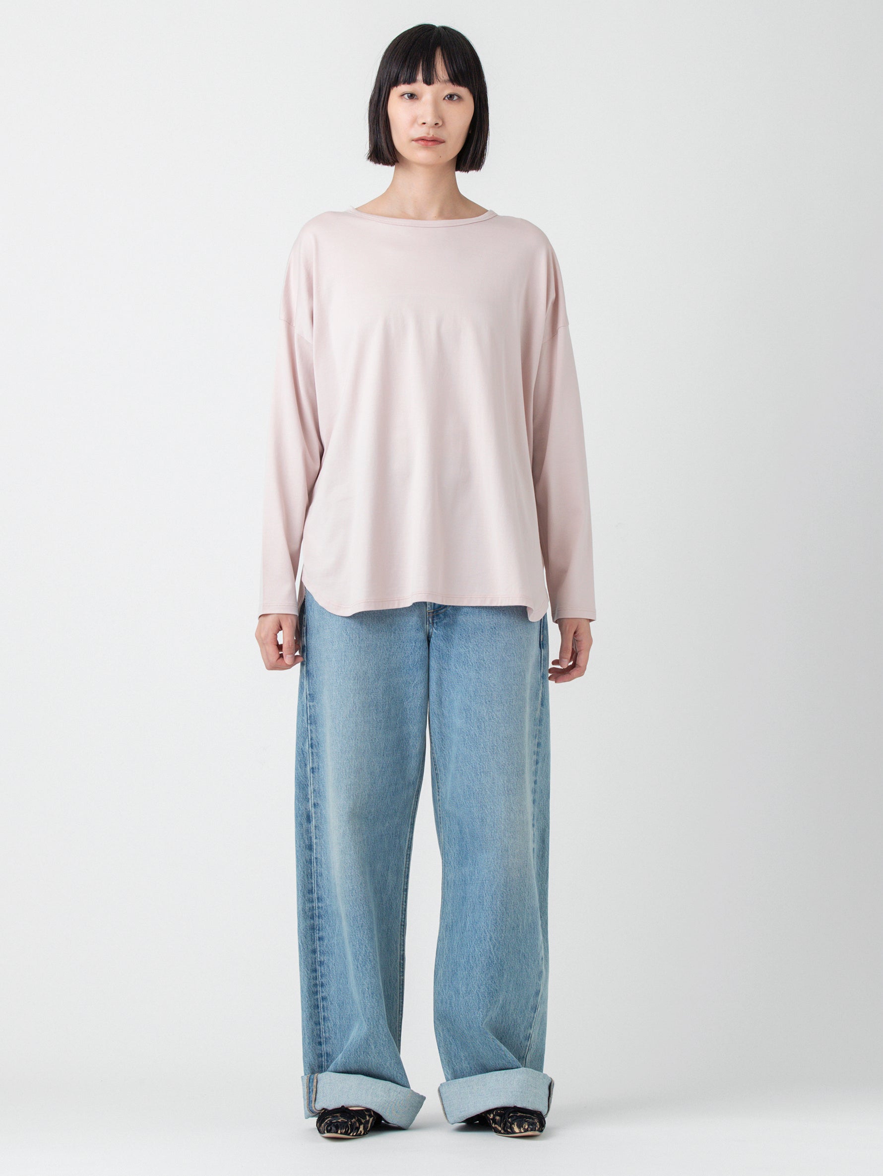 handvaerk | 60/2 ラウンドテイル長袖Tシャツ #6125