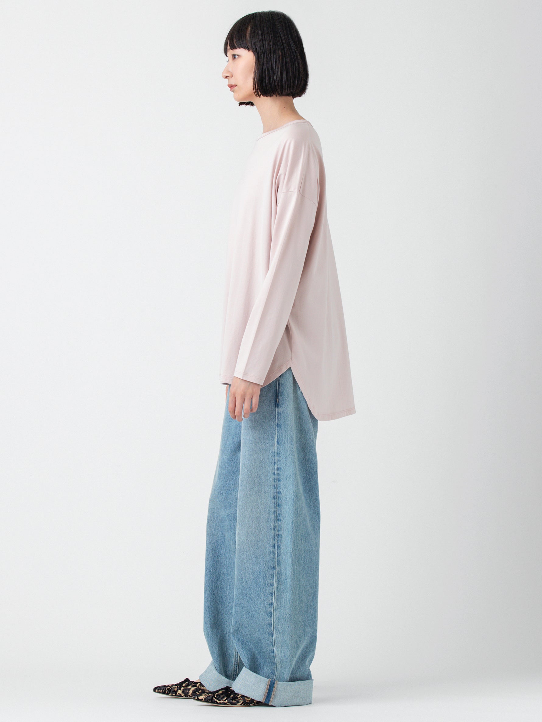 handvaerk | 60/2 ラウンドテイル長袖Tシャツ #6125