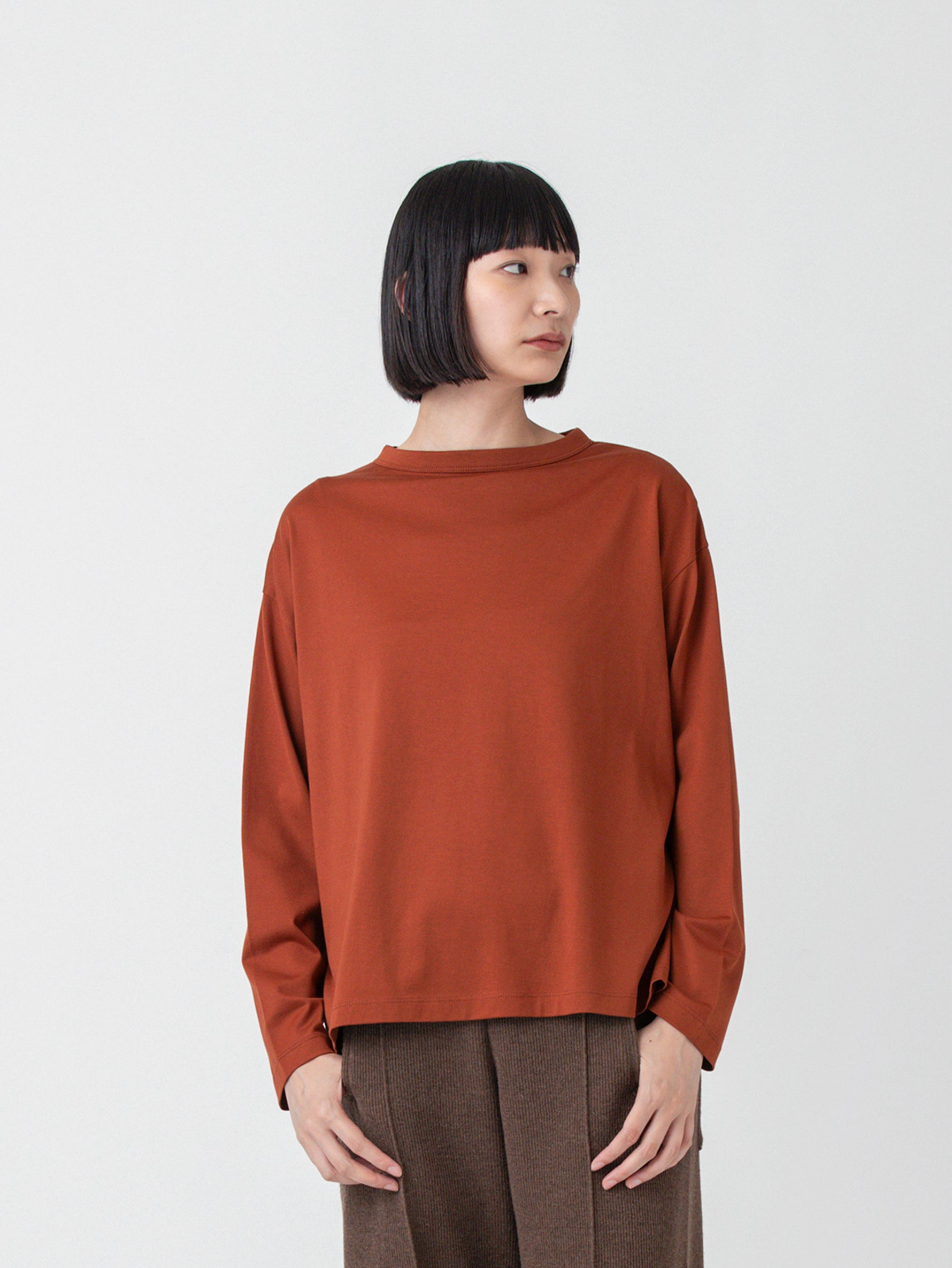 handvaerk | 60/2 ボトルネック長袖Tシャツ #6116