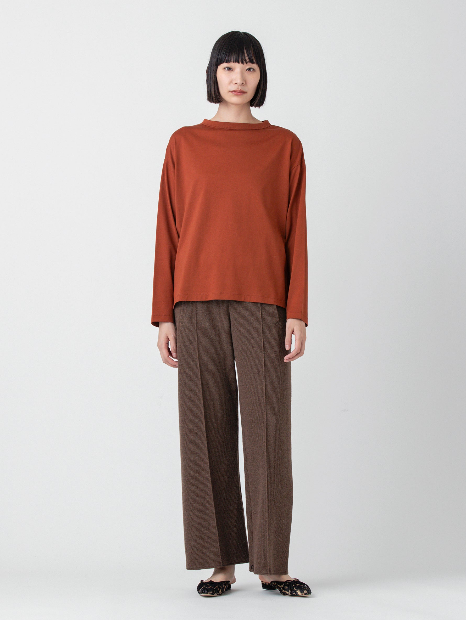 handvaerk | 60/2 ボトルネック長袖Tシャツ #6116