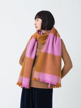 ASAUCE MELER | ヤクアルパカブロックチェックシャギーストール