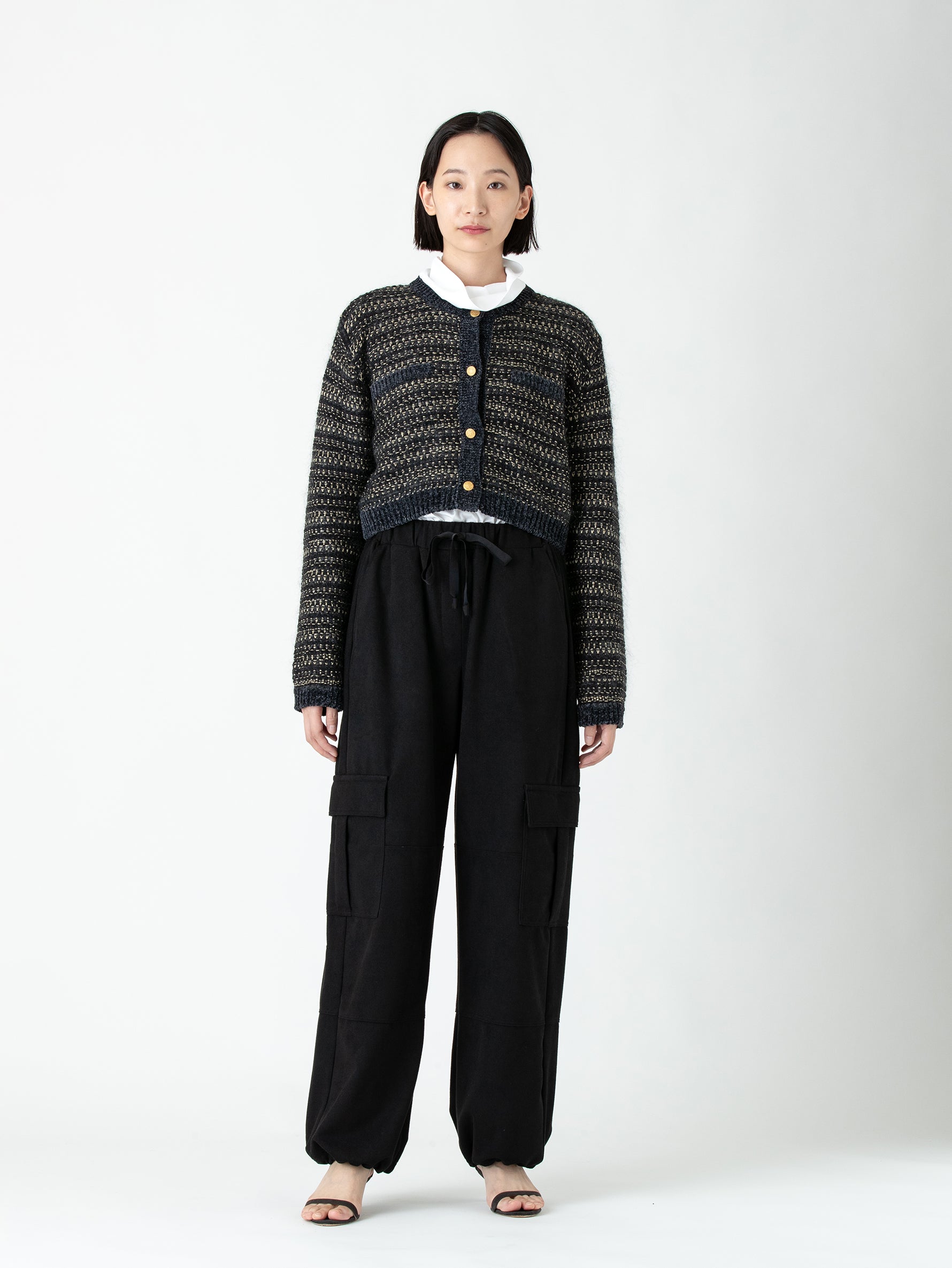 enrica | ラメボーダーボレロ風カーディガン KNIT165