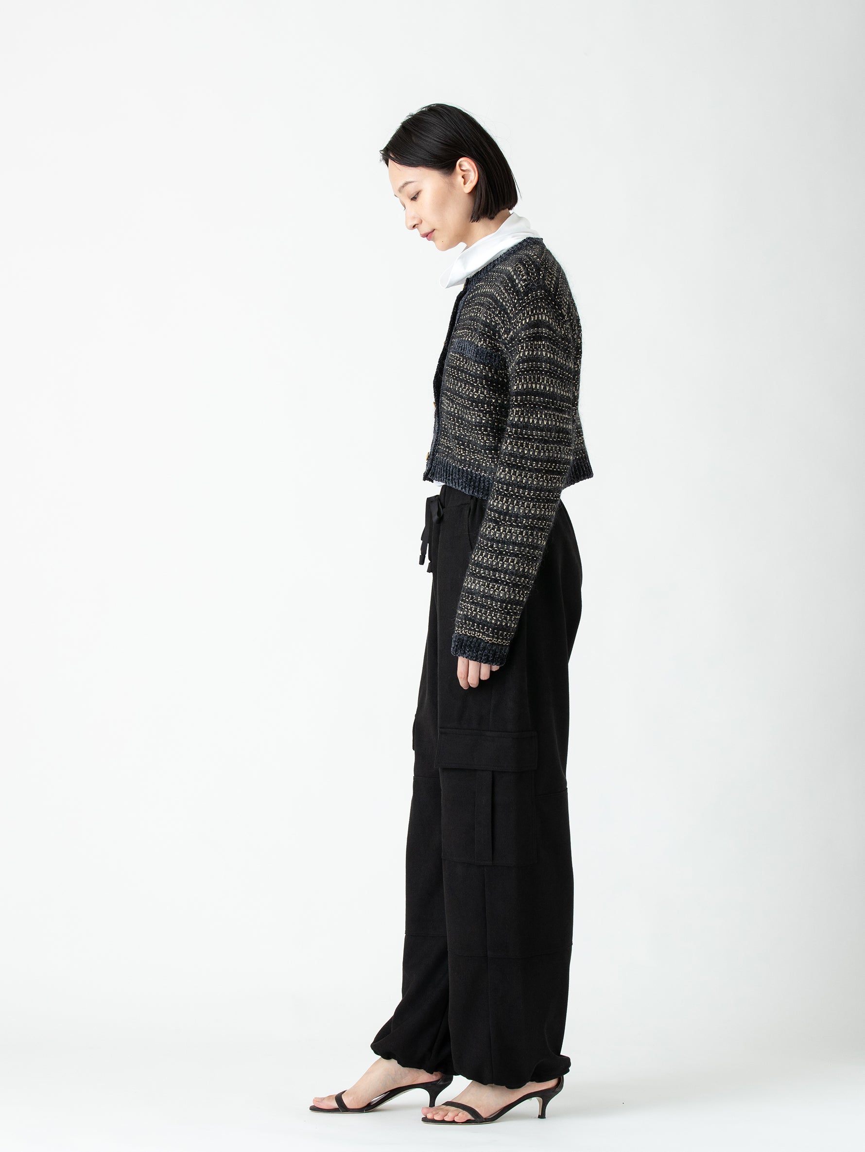 enrica | ラメボーダーボレロ風カーディガン KNIT165