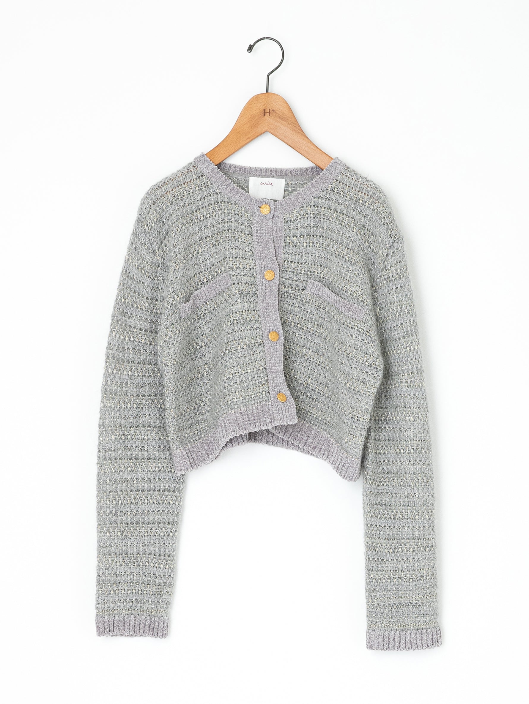 enrica | ラメボーダーボレロ風カーディガン KNIT165