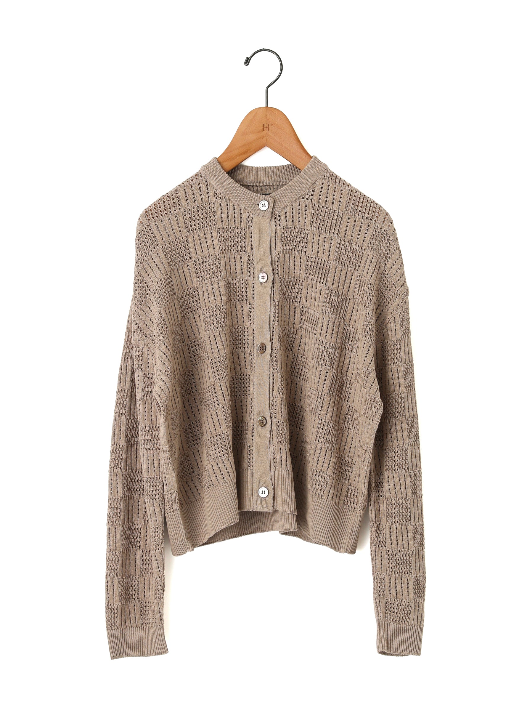 バトナー BATONER ウッドループ サマーニット クルーネック カーディガン BATONER | WOODPULP SUMMER KNIT CREW NECK CARDIGAN BN-24SL-033