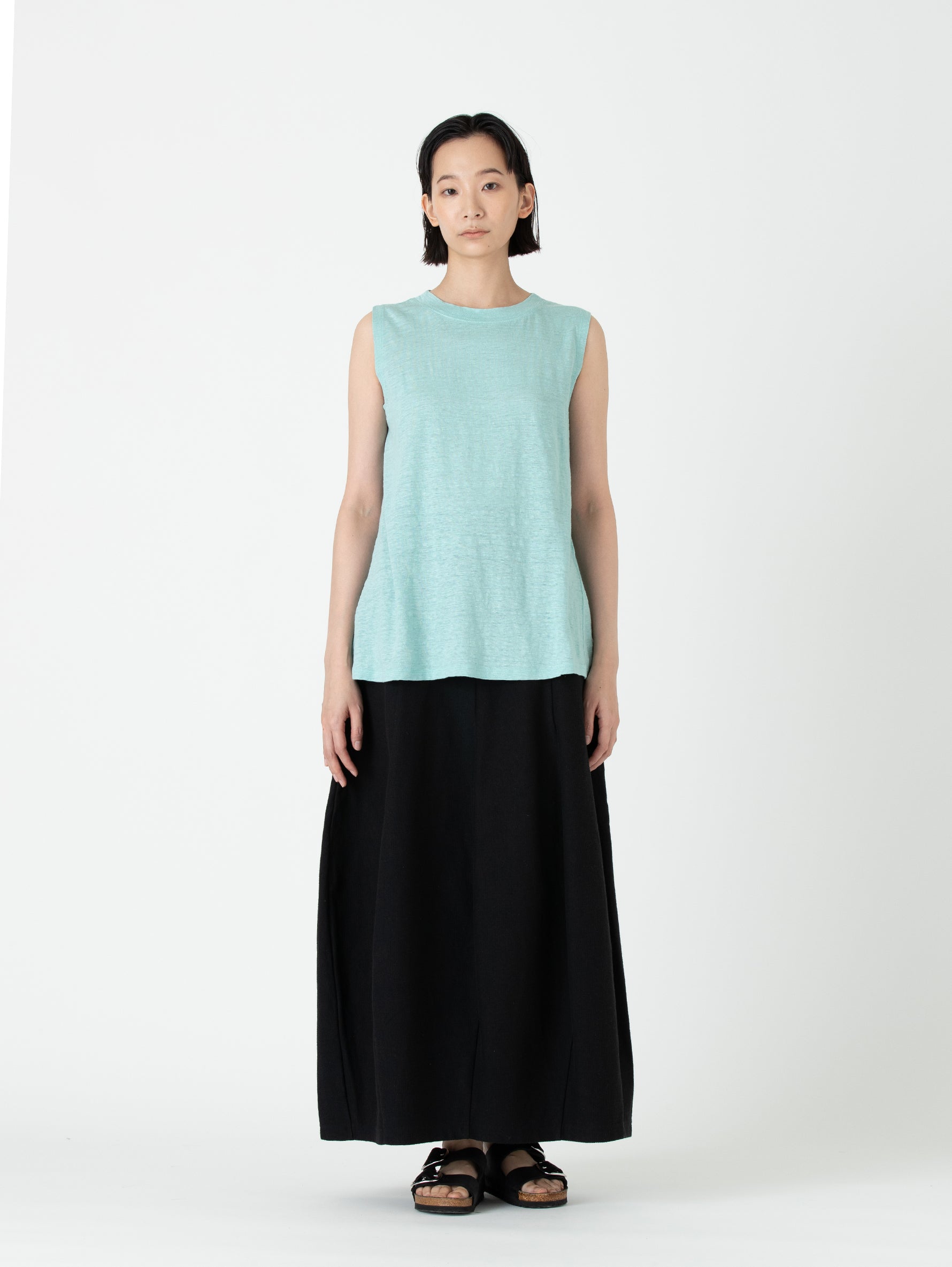 BATONER | WASHED LINEN A-LINE NO SLEEVE BN-24SL-062