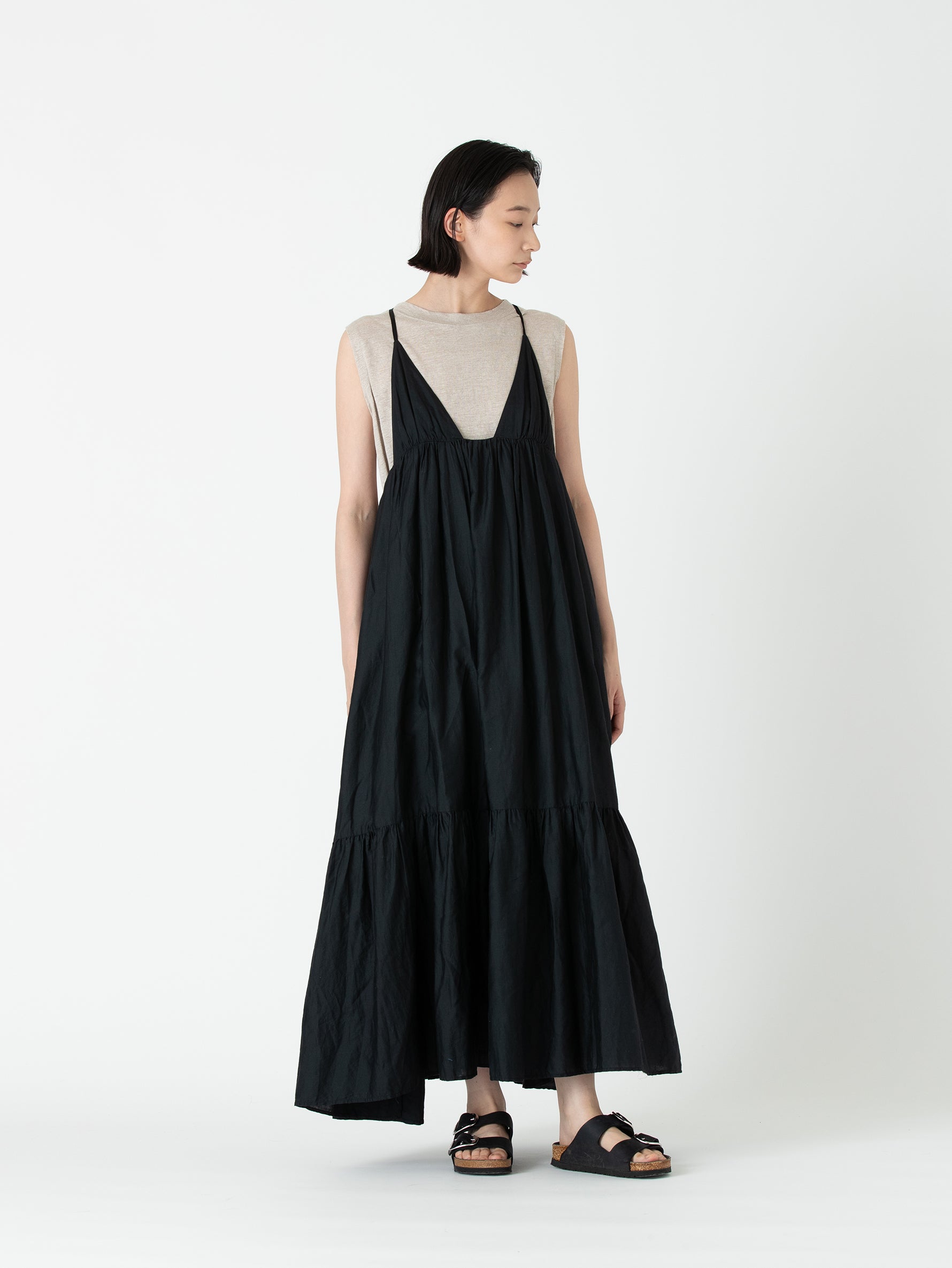 BATONER | WASHED LINEN A-LINE NO SLEEVE BN-24SL-062