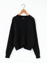 BATONER | ブルーフェイスアランクルーネックニット