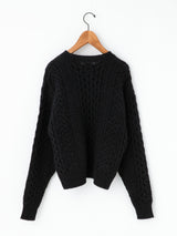 BATONER | ブルーフェイスアランクルーネックニット