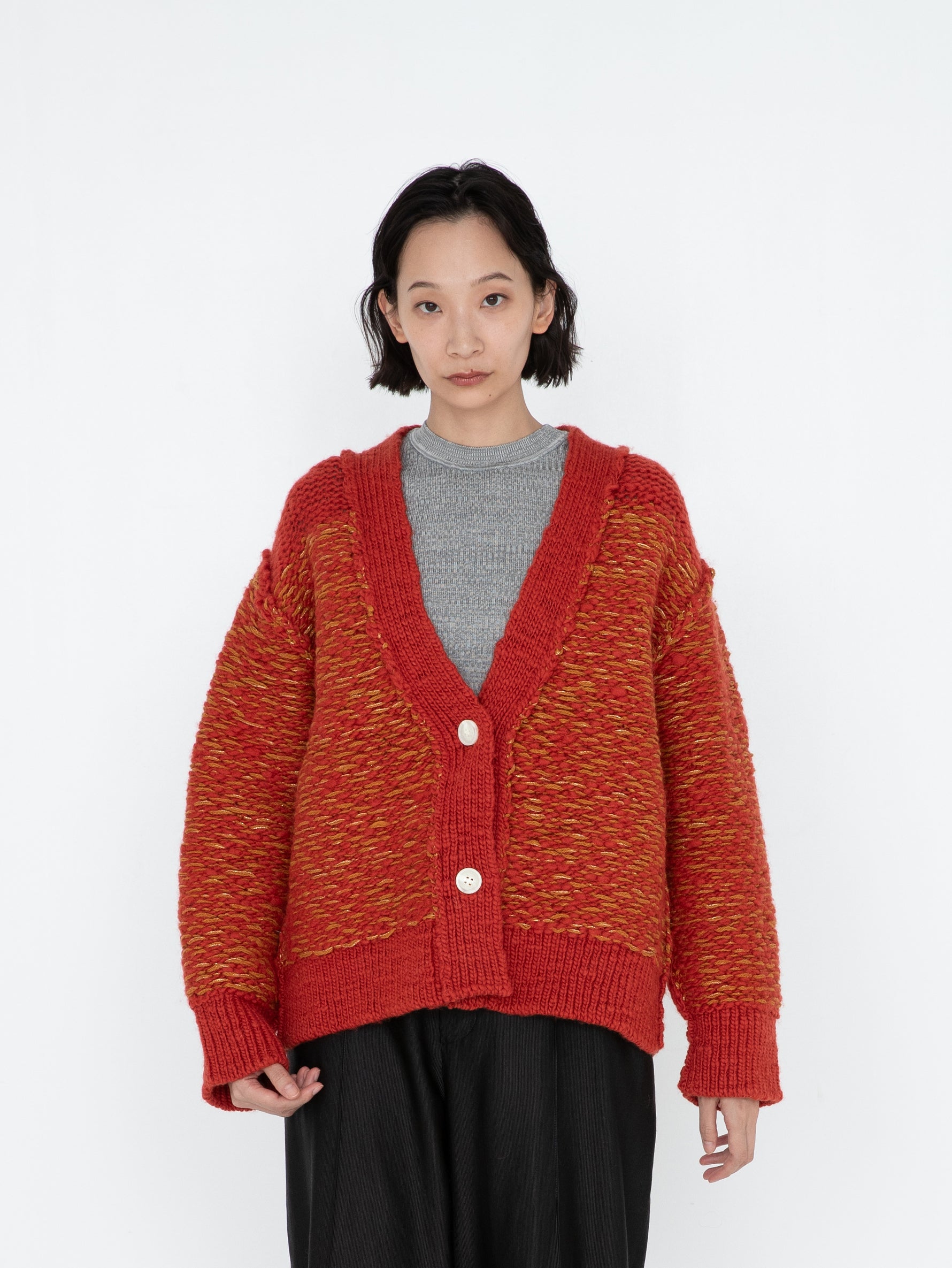 ellaselectshop エラジャガードドッキングカーディガン