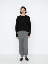 BATONER | ブルーフェイスアランクルーネックニット