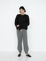 BATONER | ブルーフェイスアランクルーネックニット