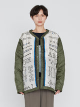 manipuri | <ミリタリージャケットUNISEX>リバーシブル クロスステッチバンダナ