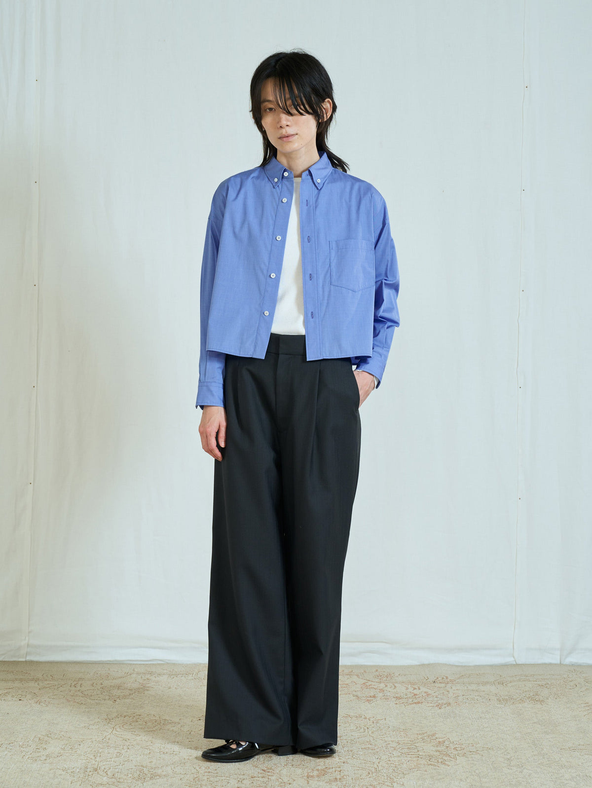 TICCA | ウールストライプワイドパンツ TBFA-332